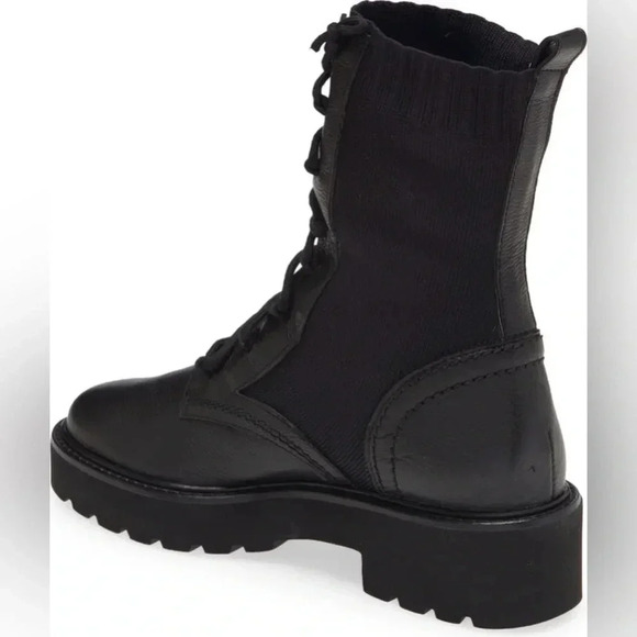 Paul Green nwt $390 Combat Boots Black on Black - Picture 4 of 6